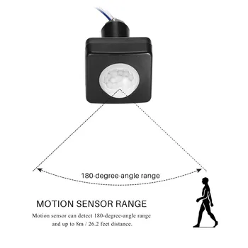 Infrarød-PIR bevægelsesføler Switch Sensor Belysning Detektor Fortovet Udendørs Væg Skifte Hjem Belysning LED Lampe 3
