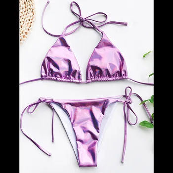 INGAGA Push Up Bikini Sæt Badetøj Badetøj Kvinder Streng Halterneck Badning Suit Kvinder 2021 Gradient Biquini Nye Bikini Beach Wear 4