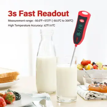 INKBIRD BG-HH1D Digital Håndholdt Kød Termometer Termometer 3-5s Hurtig Respons med Baggrundsbelysning til BBQ Grill Yoghurt Bage Ovn 5