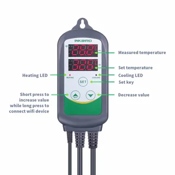 Inkbird ITC-308 WIFI EU Plug Digital temperaturregulator Termostat Regulator , Dobbelt Varme relæ 1 & 1 Køling Homebrewing 1