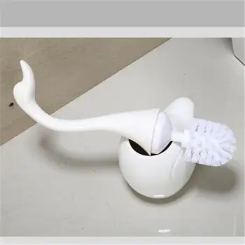 Innovative Swan Form Toilet Børste Badeværelse Tilbehør Keramiske Base Plast Håndtag Rensebørste Til Badeværelse Home Hotel 5