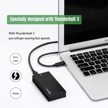 IOCREST Thunderbolt-Certificeret Kabinet 3 40gbps M. 2 NVME SSD til Bærbare Desktop 0