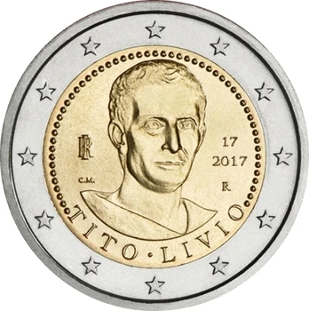 Italien 2000-Årsdagen for Død af Titus-Levius, 2 Euro Reelle Oprindelige Mønter Ægte Euro Samling Erindringsmønt Unc 26295