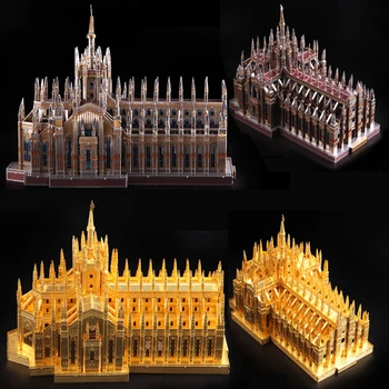 Italien Duomo di Milano Verdens Store Arkitekturer 3D Puslespil Metal Model Kits, 255 Stykker,DIY 3D Laser Cut Bygning Puslespil Legetøj 4