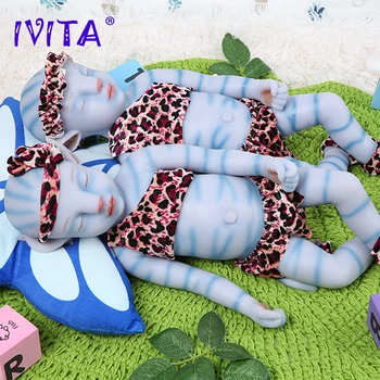 IVITA WG1806RH 51cm 2900g Fuld Silikone Reborn Baby Dolls Naturtro Blød Nyfødte Baby Lukkede Øjne Sovende Film Legetøj for Børn 2