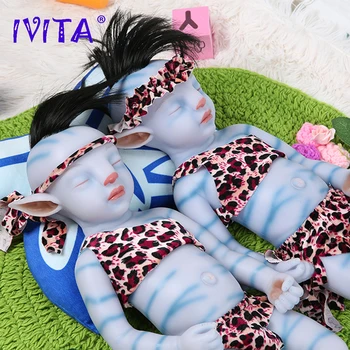 IVITA WG1806RH 51cm 2900g Fuld Silikone Reborn Baby Dolls Naturtro Blød Nyfødte Baby Lukkede Øjne Sovende Film Legetøj for Børn 4