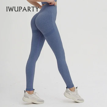 IWUPARTY Problemfri Tights Fitness-Sport Træning Joga Bukser med Høj Talje Elastik Squat Bevis Activewear Slim Fitness-Leggings 5