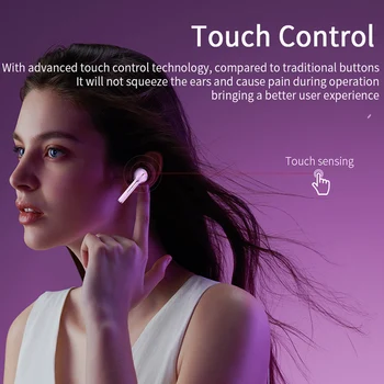 J18 TWS Trådløse Hovedtelefon Bluetooth-5.0 Stereo Øretelefoner In-Ear Sports Håndfri sæt Øretelefoner Med Mikrofon Opladning Pod til iPhone Xiaomi 0