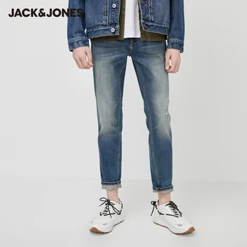 JackJones Mænd ' s Vintage Strække Whiskering & vasket Slim Fit Ripped Jeans| 220132538 1