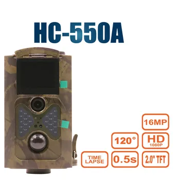 Jagt Trail Kamera 16MP 1080P Dyreliv Kameraer, Foto-fælder Skov Wildcamera HC550A Foto Video Fælde Tracking Overvågning 18610