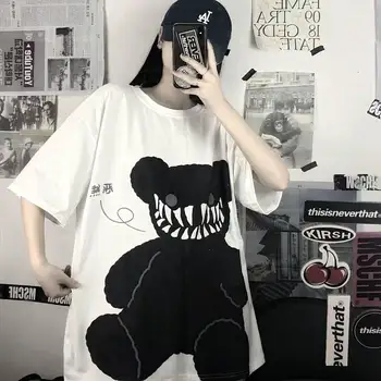 Japan Punk Tshirt Streetwear, Cool Sommer T-Shirt til Kvinder Harajuku Tegnefilm Oversized T-shirts, Toppe, t-stykkerne, Hip-Hop, Rock t-shirts Piger 1