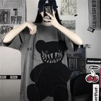 Japan Punk Tshirt Streetwear, Cool Sommer T-Shirt til Kvinder Harajuku Tegnefilm Oversized T-shirts, Toppe, t-stykkerne, Hip-Hop, Rock t-shirts Piger 2