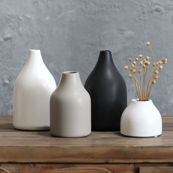 Japansk Moderne Kunst Jane Hvid Keramik Vase Med Blomst Håndlavet Håndværk Gave Værelses Hjem Indretning, Boligindretning Tilbehør 0