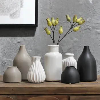 Japansk Moderne Kunst Jane Hvid Keramik Vase Med Blomst Håndlavet Håndværk Gave Værelses Hjem Indretning, Boligindretning Tilbehør 1