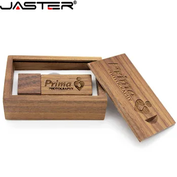 JASTER (over 1 STK gratis LOGO) Fotografering træ-usb - + box usb-flashdrev memory stick pendrive, 16GB, 32GB, 64GB bryllup gaver 2