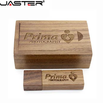 JASTER (over 1 STK gratis LOGO) Fotografering træ-usb - + box usb-flashdrev memory stick pendrive, 16GB, 32GB, 64GB bryllup gaver 3