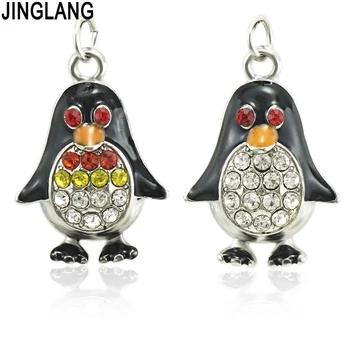 JINGLANG Lille pingvin charme for smykker gør og crafting mode charme zink alloy emalje penguin 30stk 1