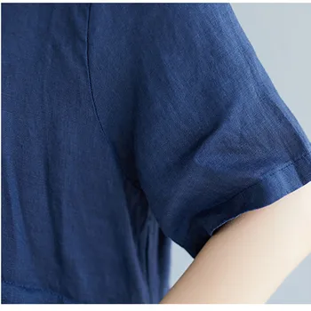 Johnature 2021 Nye Koreanske Løse Kvinder Kjoler Sommeren Kvinder Tøj, New Solid Farve Patchwork Afslappet Plus Size Kjole 4