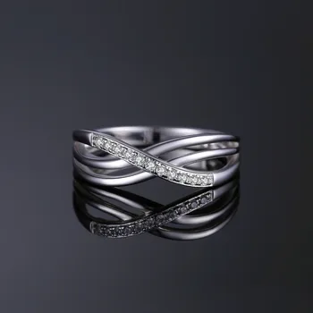 JPalace Infinity vielsesringe 925 Sterling Sølv Ringe for Kvinder Stabelbare Jubilæum Ring Evighed Band Sølv 925 Smykker 1722
