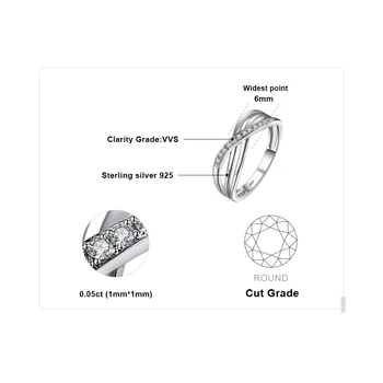 JPalace Infinity vielsesringe 925 Sterling Sølv Ringe for Kvinder Stabelbare Jubilæum Ring Evighed Band Sølv 925 Smykker 5
