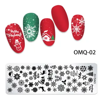 Jul tema søm skabelon falske negle stamping plade butterfly snefnug tegning fuld dækning manicure, udsmykning DIY 3