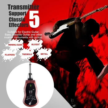 K380C Genopladelige 5 Effekter Trådløse Elektrisk Guitar-Sender-Modtager, skal du Indstille Bluetooth receiver Guitar Tilbehør 3