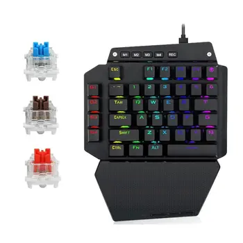 K700 Én hånd Mekanisk Tastatur RGB LED-Baggrundsbelysning Outemu Skifte Makro Definerer 0
