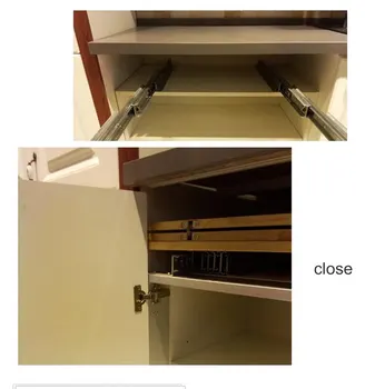 Kabinet skuffeskinner Multifunktionelle usynlige spisebord skub Træk-ud-folde skjulte spisebord multi-sektion spor 1
