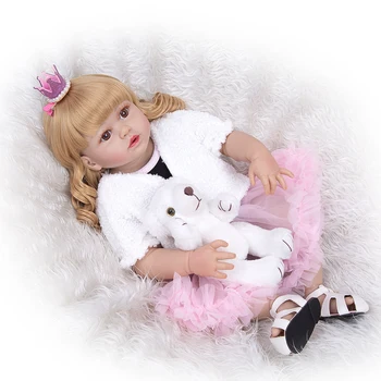 KEIUMI Reborn Dolls Full Vinyl Body 57cm Lifelike Fashion Princess Baby Doll Boneca Reborn Toy For Children's Day Gift 4