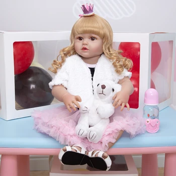 KEIUMI Reborn Dolls Full Vinyl Body 57cm Lifelike Fashion Princess Baby Doll Boneca Reborn Toy For Children's Day Gift 5