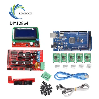 KingRoon 2004 /12864 LCD Kontrol Bundkort Kit Mega 2560 R3 RAMPER 1.4 Controller A4988 Stepper Driver Modul Til 3D Printer 17094
