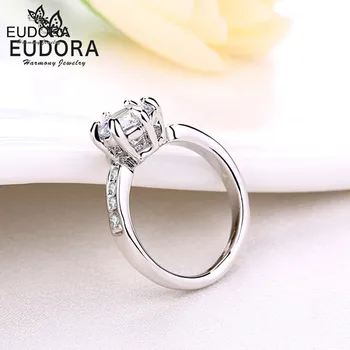 Klassisk Rosa Guld Seks Klo Runde Funklende Cubic Zirconia Ring Mode Smykker Østrigske Krystal Kvinder Bague Bijouterie 1