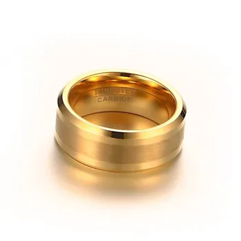 Klassisk to-tone 8mm bryllup band ægteskab ringe til mænd og kvinder, guld farve tungsten ring smykker 2
