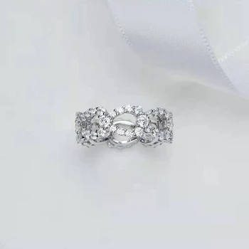 Knobspin 925 Sterling Sølv 2021 Nye Mode Hule Surround High Carbon Diamant For Kvinder ring Fine Smykker Wedding Party 3