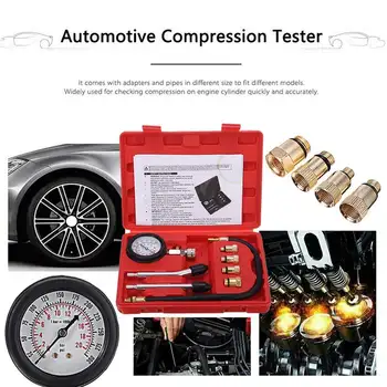 Komprimering Tester trykmåler Tester Kit Auto Motor Benzin, Gas Motor Cylinder Bil, Motorcykel trykmåler Kit 0-300psi 3