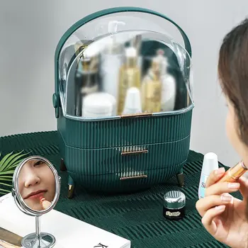 Kosmetiske Storage Box Desktop hudplejeprodukter Opbevaring støvtæt Kosmetisk Tilfælde Damer Rejse-Stor Kapacitet 12234