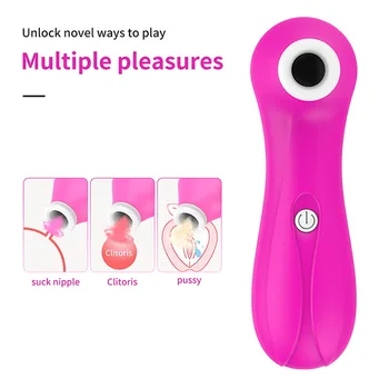Kraftfuld Clit Sucker Vibrator Tungen Vibrerende Brystvorte Suger Blowjobs Klitoris Stimulator Etotic Sex Legetøj til Kvinder Masturbator 1