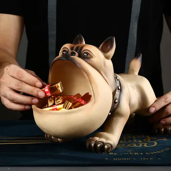 Kreative Franske Bulldog Candy Box Dekoration Hund Kreative Indgang Concealer Disk Dør Skoskab Centrale Storage Box Bedste Gave 2