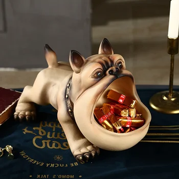 Kreative Franske Bulldog Candy Box Dekoration Hund Kreative Indgang Concealer Disk Dør Skoskab Centrale Storage Box Bedste Gave 4
