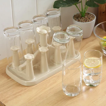 Kreative Hjem Plast Dræn kopholder Vand Cup Hovedet Storage Rack Køkken Rack til Hjemmet Bar Værktøj 0