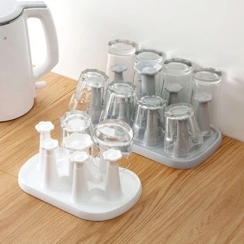 Kreative Hjem Plast Dræn kopholder Vand Cup Hovedet Storage Rack Køkken Rack til Hjemmet Bar Værktøj 1