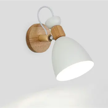Kreative træ-Simpel LED-væg lys Læsning Soveværelse sengebelysning studere Børn værelses macaron farve væglampe 4