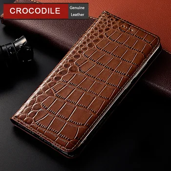 Krokodille Ægte Læder taske Til Nokia 1 2 3 5 6 7 8 9 Plus sirocco 2018 Luksus Flip Cover Mobiltelefon Tilfælde 3