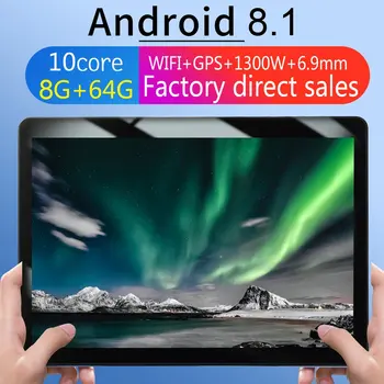 KT107 rundt hul tablet Nand Flash 64 GB10.1 Tommers HD-tv med Stor Skærm TIL Android Version 8.10 Bærbare Tablet 8G+64G Sort Tablet 1792