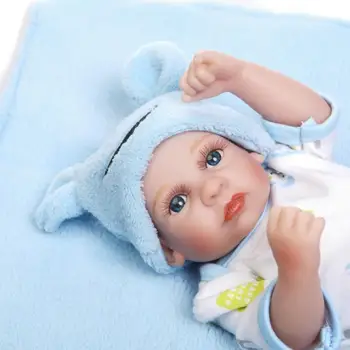 Kuulee 28CM Simulering Fuld Silikone Reborn Dukker Livsstil Mini Baby Badning Uddannelse Legetøj Baby Komfort Helper 0
