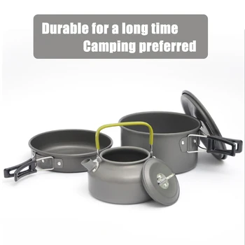 Kvalitet Camping Udendørs kogegrej kogegrej sæt camping service kogning sæt travel service, ik, Køkkenredskaber vandring picnic sæt 3