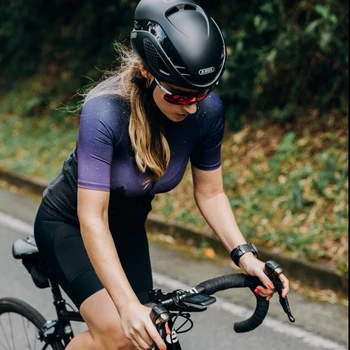 Kvindelige Cykling Jersey Sat Cykel shirt Hagesmække Shorts Kits sommeren hurtig tør Bicycle Kort Ærme tøj Night star map-cyklus passer til 4