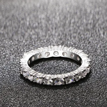Kvindelige Enkelt Række Fuld Cubic Zircon Ring Delikat Ægteskab Engagement Forslag Charme Finger Smykker for Kæreste 4
