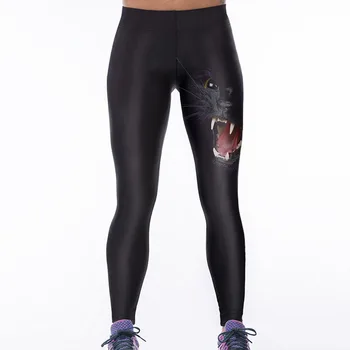 Kvinder Black Panther Udskrive Høj Talje Fitness-Træning Cheerleader Rooter Bukser Hiphop Part Elastisk Fiber Unisex Bukser 2