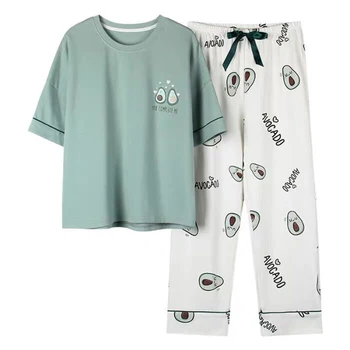 Kvinder er Søde Hyggelige Pyjamas Sæt 2 Stykker koreanske Pyjamas 2020 Sommeren Afslappet Kort-langærmet Bukser Hjem Tøj Til Kvinder, Sæt 30980